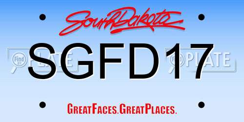 SGFD17 South Dakota License Plate