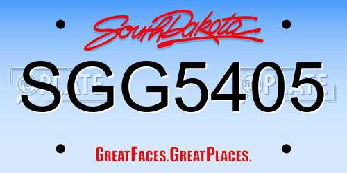 SGG5405 South Dakota License Plate