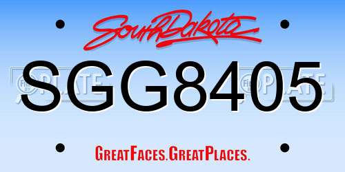 SGG8405 South Dakota License Plate