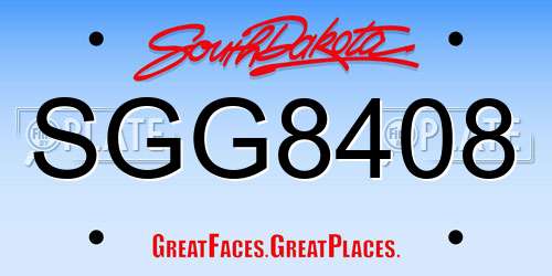 SGG8408 South Dakota License Plate