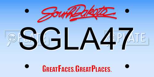 SGLA47 South Dakota License Plate