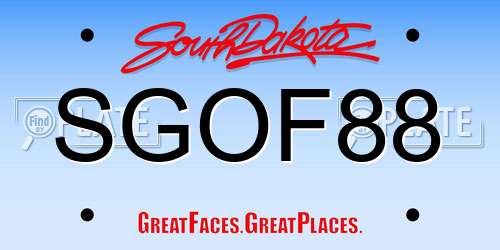SGOF88 South Dakota License Plate