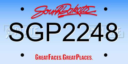 SGP2248 South Dakota License Plate