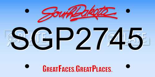 SGP2745 South Dakota License Plate
