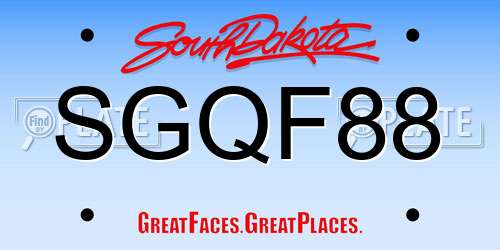 SGQF88 South Dakota License Plate