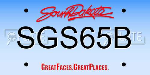 SGS65B South Dakota License Plate