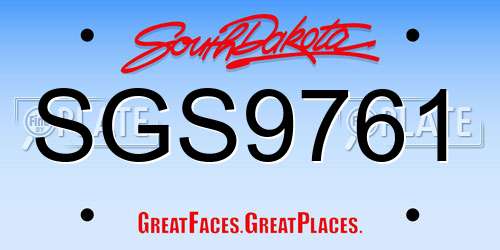 SGS9761 South Dakota License Plate