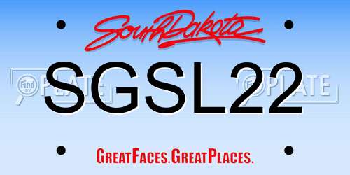 SGSL22 South Dakota License Plate