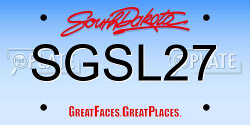 SGSL27 South Dakota License Plate