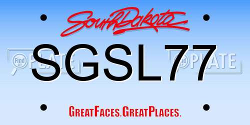 SGSL77 South Dakota License Plate