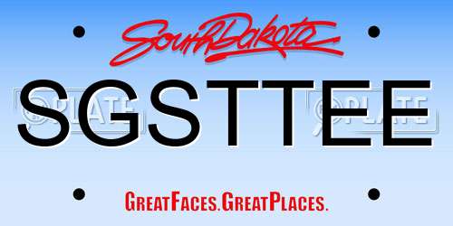 SGSTTEE South Dakota License Plate