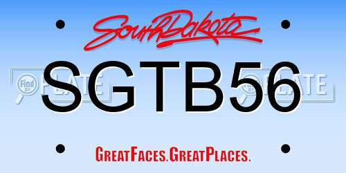 SGTB56 South Dakota License Plate