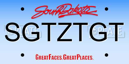 SGTZTGT South Dakota License Plate