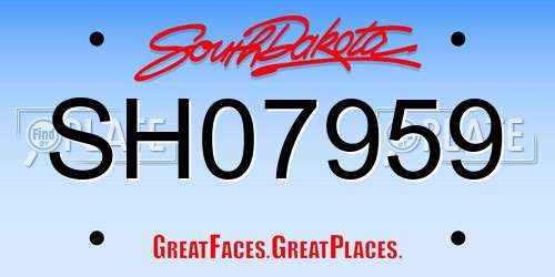 SH07959 South Dakota License Plate