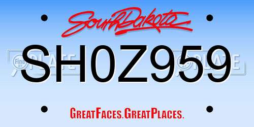 SH0Z959 South Dakota License Plate