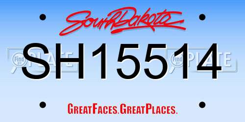 SH15514 South Dakota License Plate