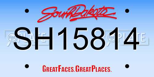 SH15814 South Dakota License Plate