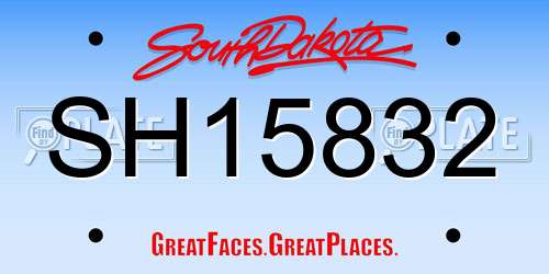 SH15832 South Dakota License Plate