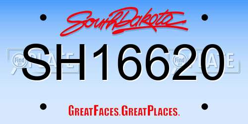 SH16620 South Dakota License Plate