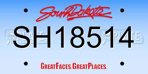 SH18514 South Dakota License Plate