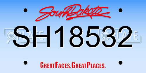 SH18532 South Dakota License Plate