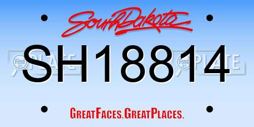 SH18814 South Dakota License Plate