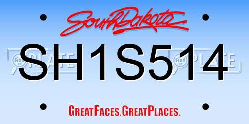 SH1S514 South Dakota License Plate