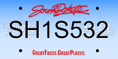 SH1S532 South Dakota License Plate