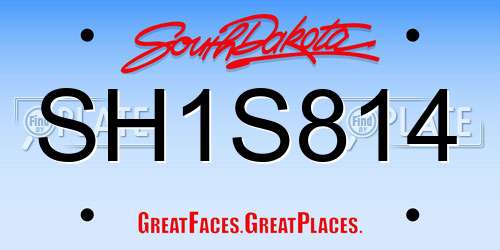 SH1S814 South Dakota License Plate