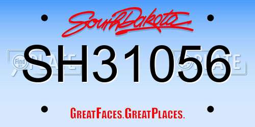 SH31056 South Dakota License Plate