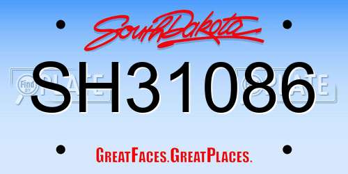 SH31086 South Dakota License Plate