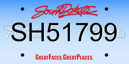 SH51799 South Dakota License Plate