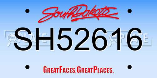 SH52616 South Dakota License Plate