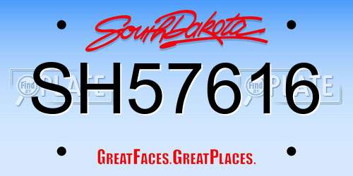 SH57616 South Dakota License Plate
