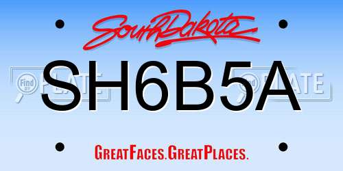 SH6B5A South Dakota License Plate