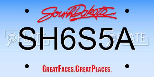 SH6S5A South Dakota License Plate