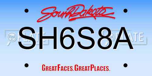 SH6S8A South Dakota License Plate