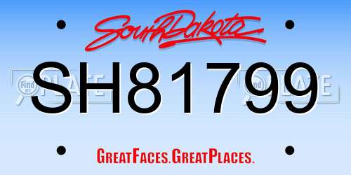 SH81799 South Dakota License Plate