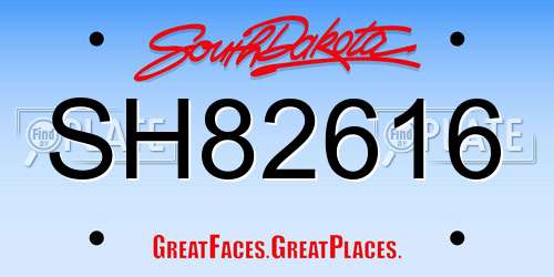 SH82616 South Dakota License Plate