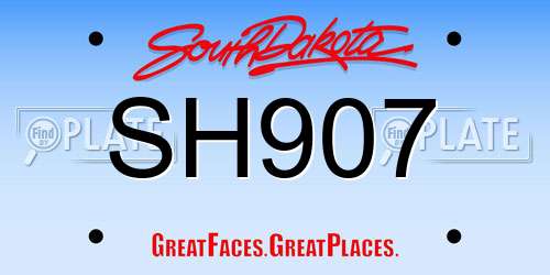 SH907 South Dakota License Plate