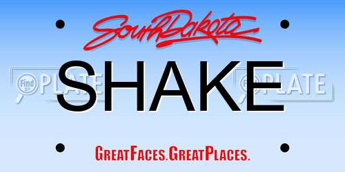SHAKE South Dakota License Plate