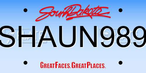 SHAUN989 South Dakota License Plate