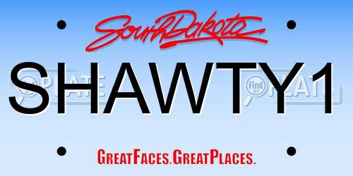 SHAWTY1 South Dakota License Plate