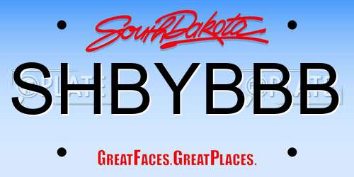 SHBYBBB South Dakota License Plate