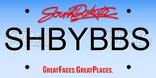 SHBYBBS South Dakota License Plate