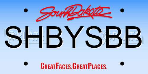 SHBYSBB South Dakota License Plate
