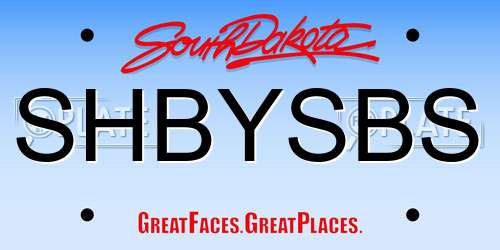 SHBYSBS South Dakota License Plate