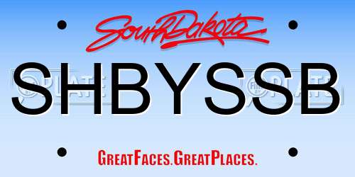 SHBYSSB South Dakota License Plate