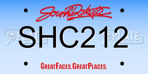 SHC212 South Dakota License Plate