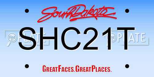 SHC21T South Dakota License Plate